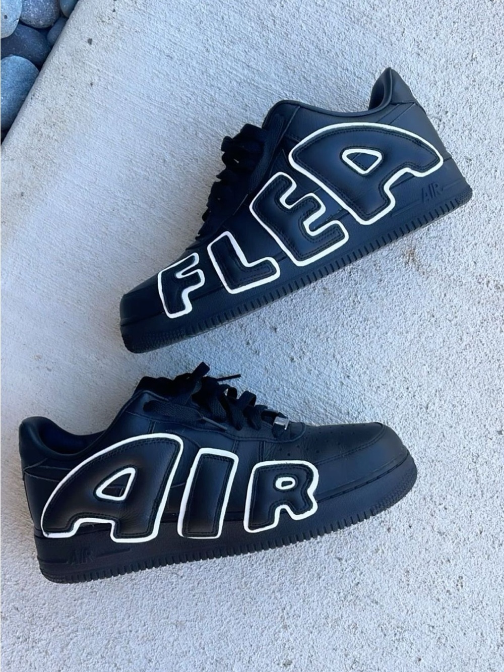 Nike Black Sneakers with White Outlined 'AIR' Branding